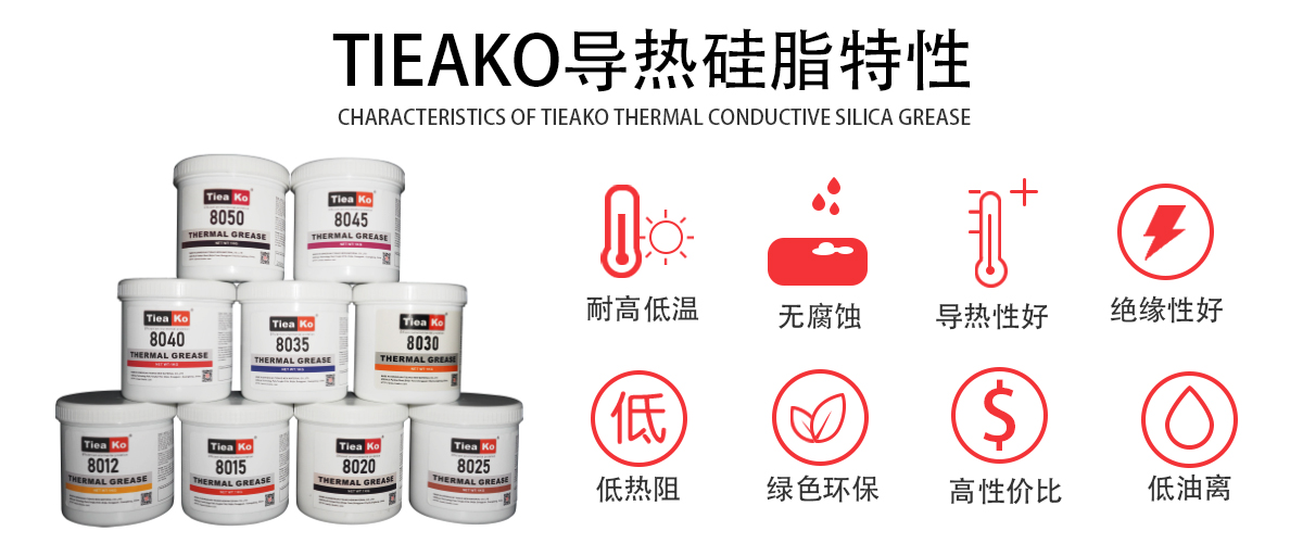 TK-8040导热硅脂是一款耐高温、大功率、LED灯专用的导热硅脂胶水  TK-8040 产品特性